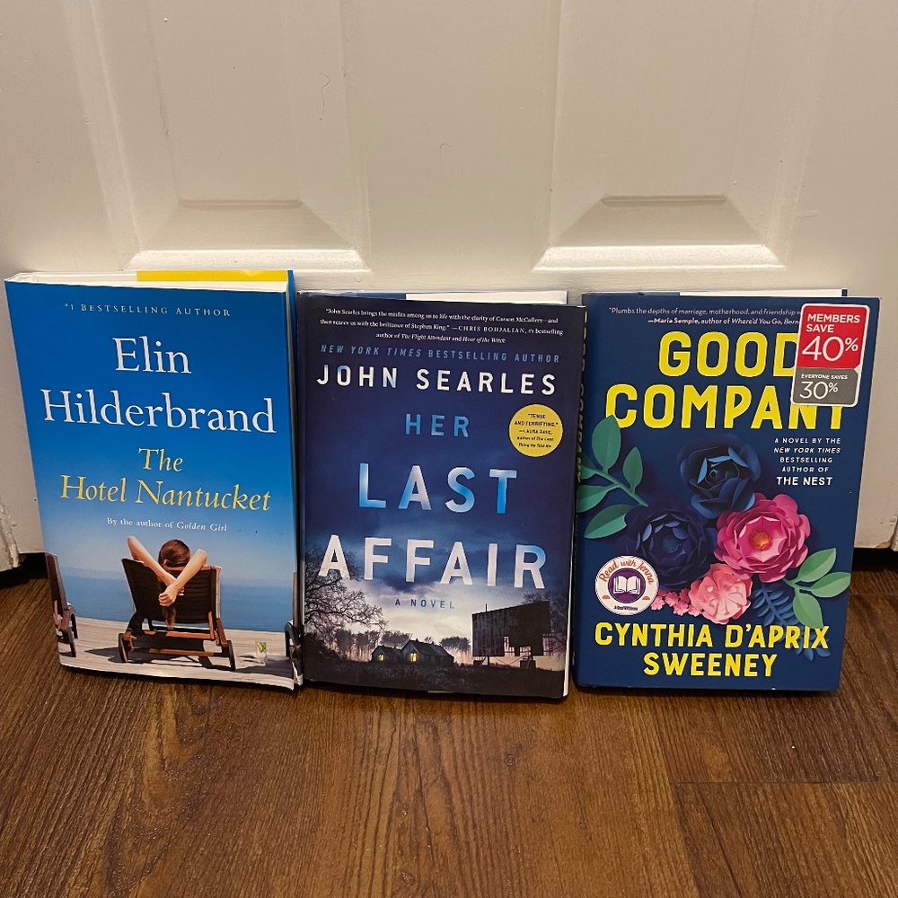 Great Beach read.  Hardcover Books.  Three of them.